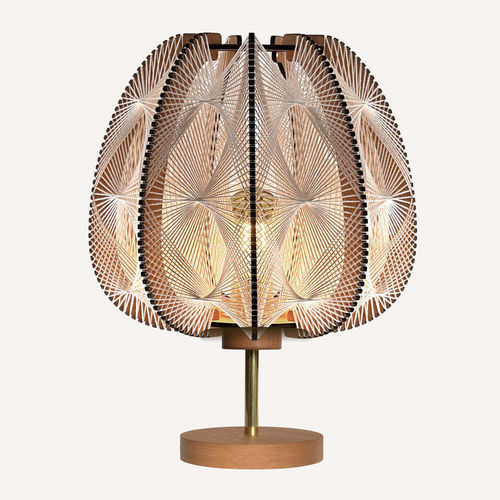 Lampe sur pied - LAMPIU TRIPLE TWIST - LAFABLIGHT - de table / en chêne / en coton