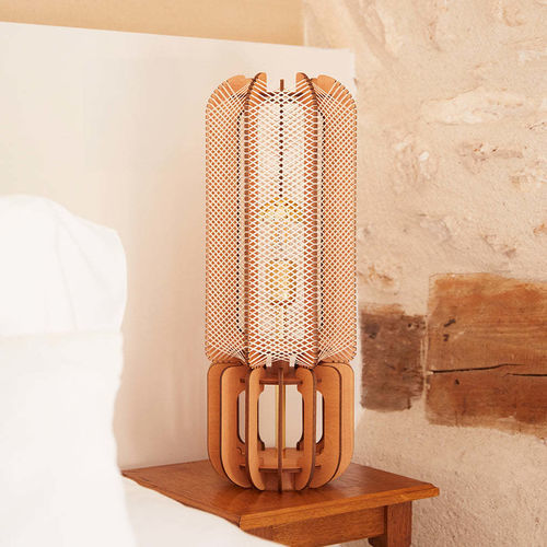 Lampe de table - JEELI M - LAFABLIGHT - en chêne / en coton / en bois