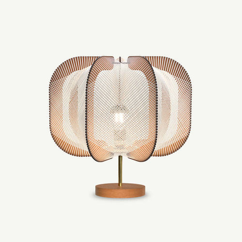 Lampe sur pied - DRUMJEE 7 CROISÉ - LAFABLIGHT - de table / en chêne / en coton