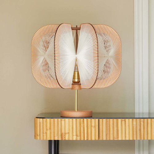 Lampe sur pied - DRUMJEE 7 TWIST - LAFABLIGHT - de table / en chêne / en coton