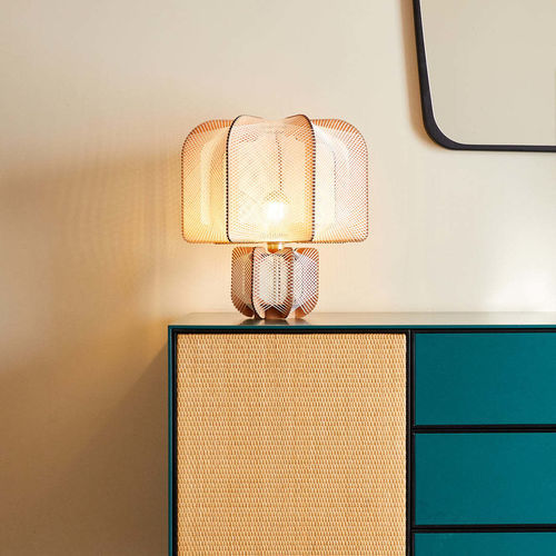 Lampe de table - MULJEE S CROISÉ - LAFABLIGHT - en chêne / en coton / en bois
