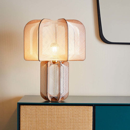 Lampe de table - MULJEE M CROISÉ - LAFABLIGHT - en bois / en chêne / en coton