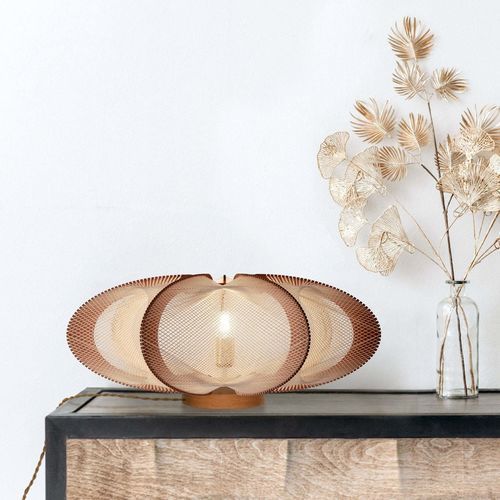 Lampe de table - ETIOLA CROISÉ - LAFABLIGHT - en chêne / en coton / en bois