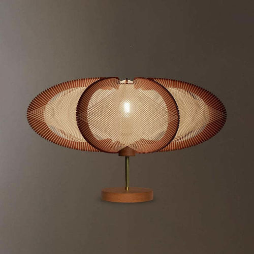 Lampe sur pied - ETIOLA CROISÉ - LAFABLIGHT - de table / en chêne / en coton