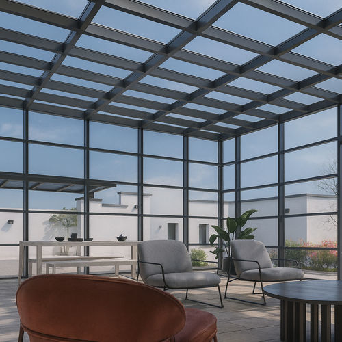 Panneau en verre photovoltaïque - AHLUX ITALIA SRL - feuilleté / trempé / transparent