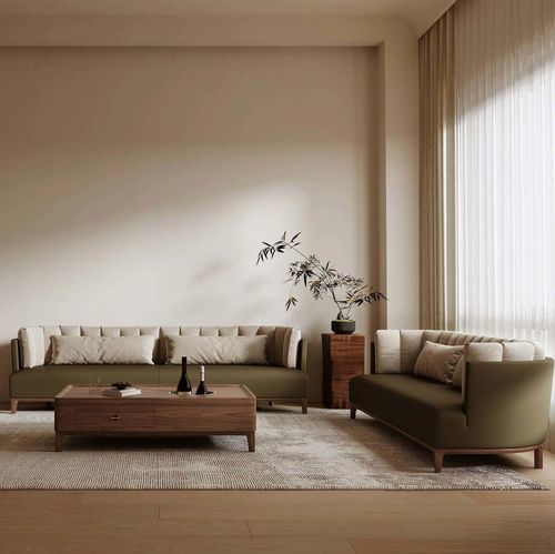 Canapé contemporain - SHAN ZHU  - DASH CASA GROUP CO.LTD - pour intérieur / en tissu / en noyer américain
