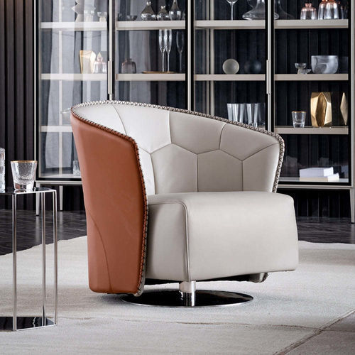 Fauteuil contemporain - YUAN - DASH CASA GROUP CO.LTD - en cuir / en chrome / multicolore