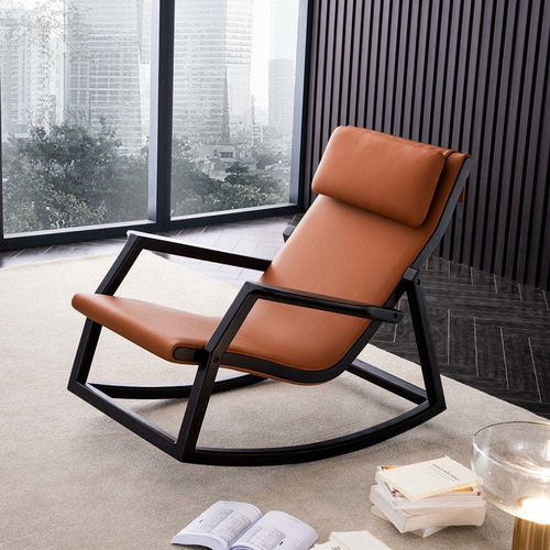 Fauteuil à bascule - XIANGYI - DASH CASA GROUP CO.LTD - contemporain / en cuir / en mousse de polyuréthane