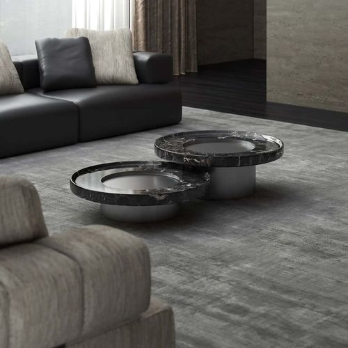 Table basse moderne - CELESTIAL ORBIT - DASH CASA GROUP CO.LTD - en métal / en titane / en pierre naturelle