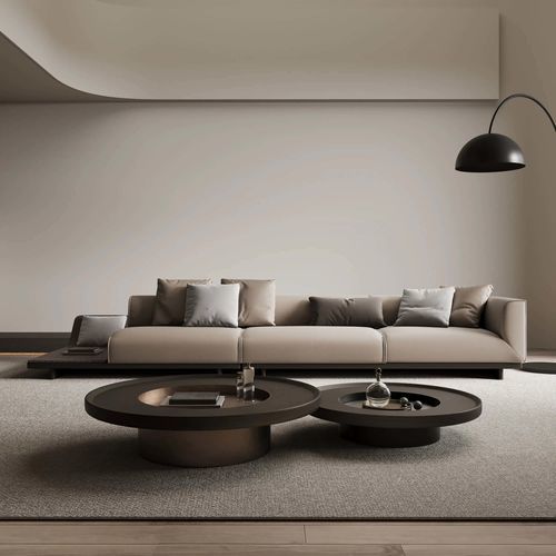 Table basse contemporaine - CONCENTRIC  - DASH CASA GROUP CO.LTD - en métal / en titane / en métal brossé