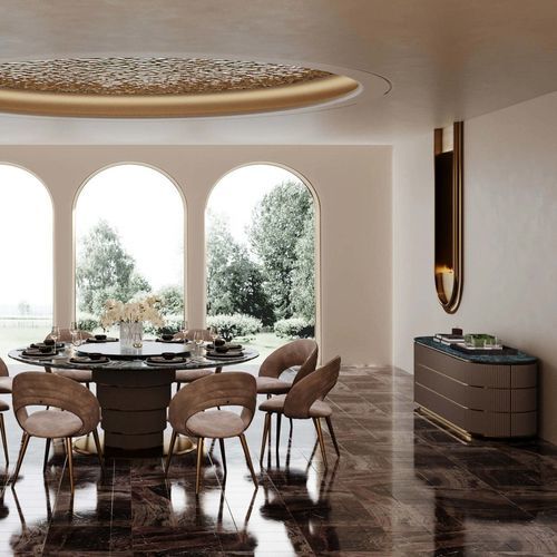 Buffet contemporain - HESTIA&rsquo;S - DASH CASA GROUP CO.LTD - en bronze / en marbre / à portes battantes