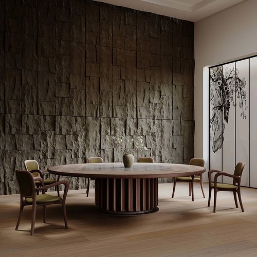 Chaise de salle à manger contemporaine - HE LE - DASH CASA GROUP CO.LTD - d'intérieur / en tissu / en noyer américain
