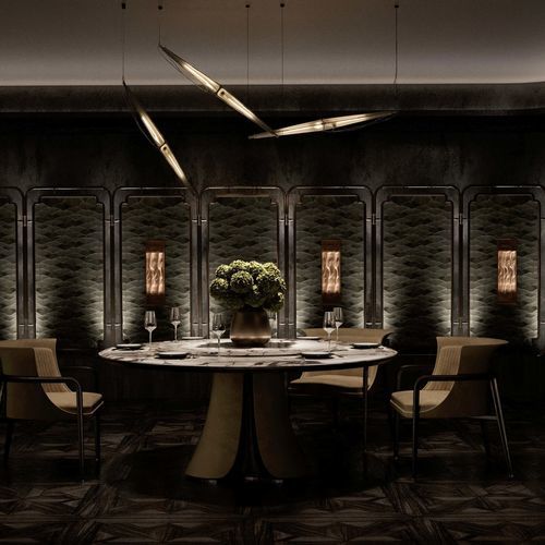Table à manger contemporaine - ZUNYUN CHENGJING  - DASH CASA GROUP CO.LTD - en laiton / en cuir / en bois de rose