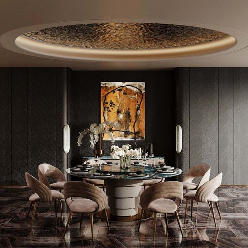 Table à manger contemporaine - HESTIA’S ODE - DASH CASA GROUP CO.LTD - en métal / en métal peint / en marbre