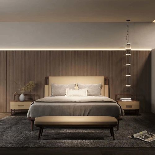 Lit double - ROUND  - DASH CASA GROUP CO.LTD - simple / contemporain / tapissé