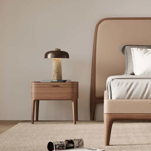 Table de chevet contemporaine - CLEARNESS NIGHT STAND - DASH CASA GROUP CO.LTD - en bois massif / en noyer américain / avec piètement en bois massif