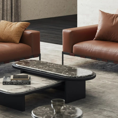 Table basse contemporaine - SCULPTED HORIZON  - DASH CASA GROUP CO.LTD - en bois massif / en frêne / en marbre