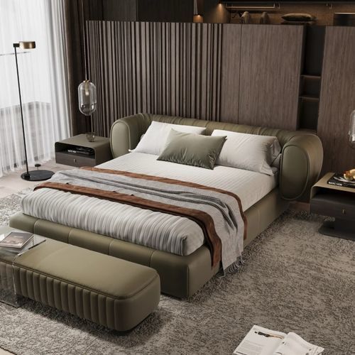 Lit double - CACTUS  - DASH CASA GROUP CO.LTD - contemporain / tapissé / en cuir