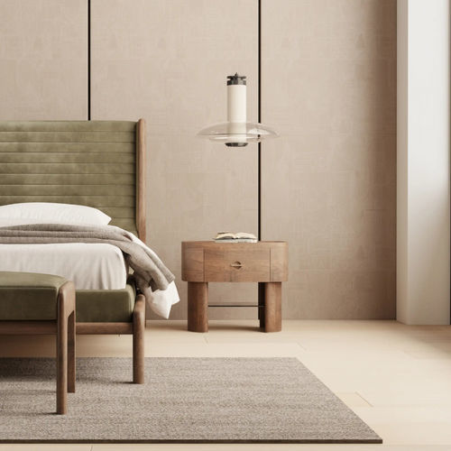Table de chevet contemporaine - HE LE - DASH CASA GROUP CO.LTD - en bois massif / en noyer américain / avec piètement en bois massif