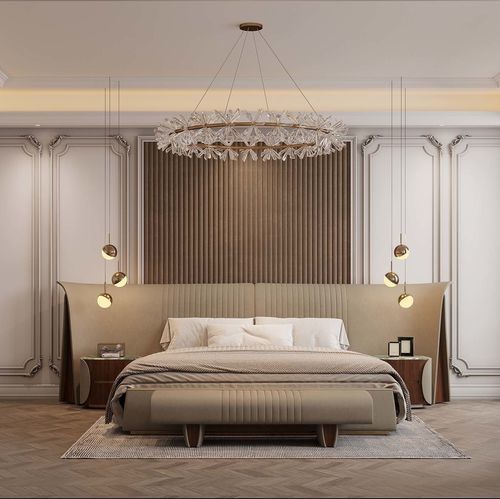 Lit king size - SPIRIT AND TRANQUILITY  - DASH CASA GROUP CO.LTD - contemporain / avec tête de lit tapissée / avec tête de lit en cuir