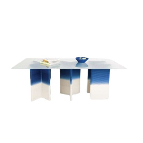 Table contemporaine - AXIS 01 - BlueCycle - en verre / avec piètement en plastique / verticale