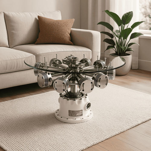 Table basse design original - STAR - Skypak - en aluminium / en verre / avec piètement en aluminium