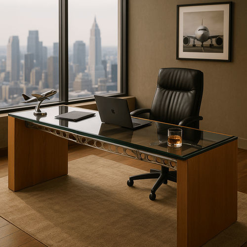 Bureau fait de pièces d’avion - RUNWAY - Skypak - sur pied / pour 2 personnes / design original