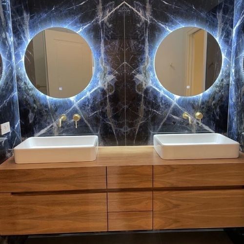 Meuble vasque double - IKTO Design - mural / en bois / contemporain