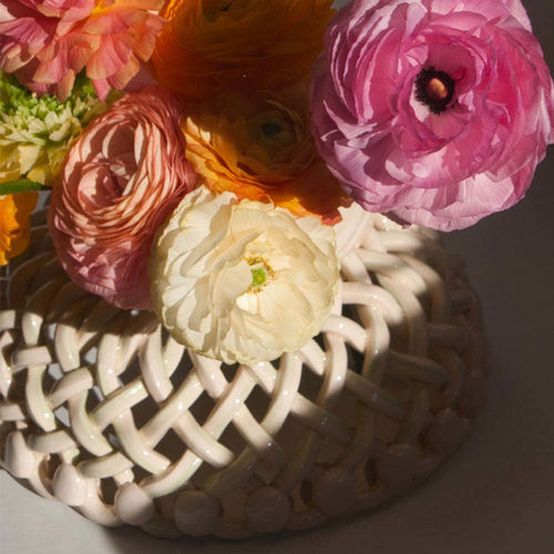Corbeille à fruits en céramique émaillée - MAISON PICHON - pour restaurant / rose / jaune