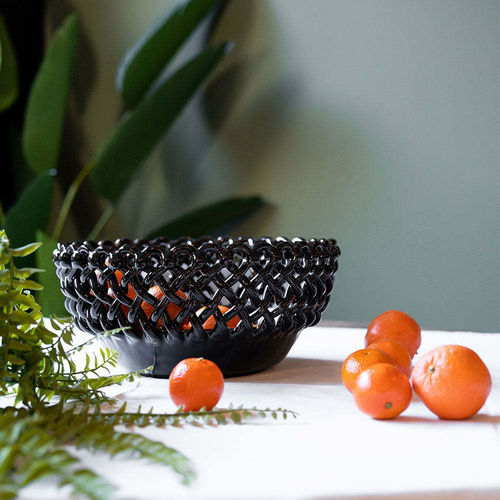 Corbeille à fruits en céramique émaillée - G&Eacute;ANTE - MAISON PICHON - pour restaurant / rouge / rose