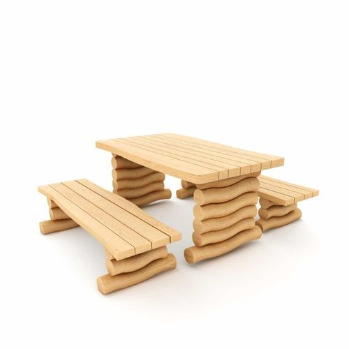 Table de pique-nique contemporaine - RC1009-N - ASLIPARK ÇEVRE TASARIM VE MÜH. SAN. DIŞ TİC. LTD. ŞTİ (Robiwood) - en bois / avec piètement en bois / rectangulaire