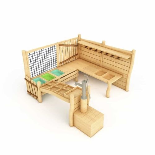 Jeu de sable et eau en acacia - SK1010-N - ASLIPARK ÇEVRE TASARIM VE MÜH. SAN. DIŞ TİC. LTD. ŞTİ (Robiwood) - en acier inoxydable / pour aire de jeux