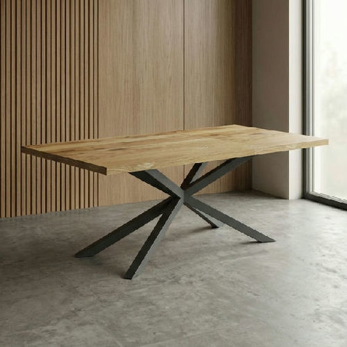 Table à manger contemporaine - BT 120 - UAB "Dzūkijos baldų fabrikas" - en métal / en bois / avec piètement en métal