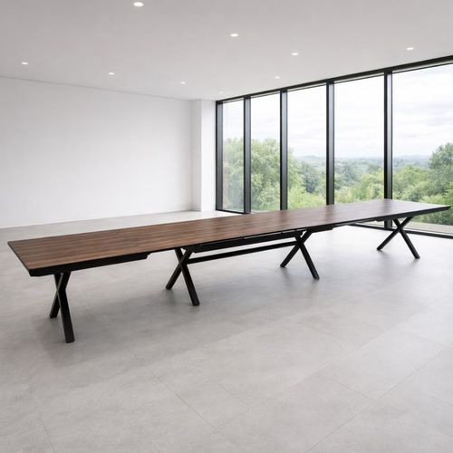 Table à manger moderne - RE 105 - UAB "Dzūkijos baldų fabrikas" - en métal / en MDF / en mélaminé