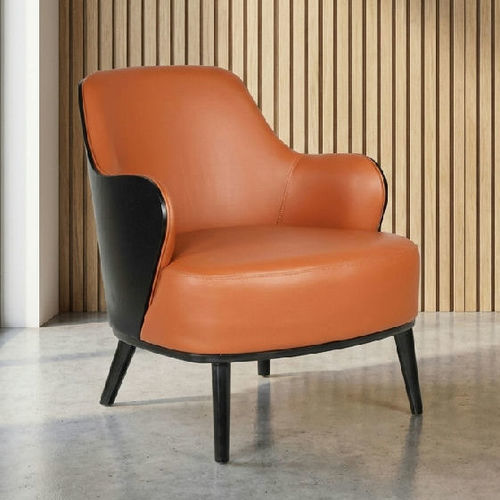 Fauteuil contemporain - AP 120 - UAB "Dzūkijos baldų fabrikas" - en cuir / noir / orange