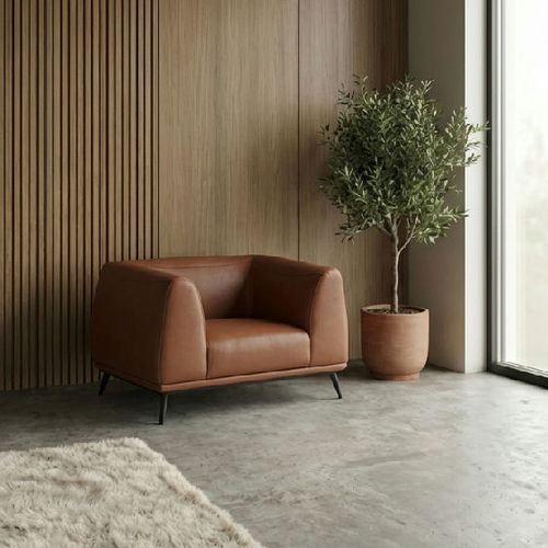 Fauteuil contemporain - AG 227 - UAB "Dzūkijos baldų fabrikas" - en cuir / tapissé / marron