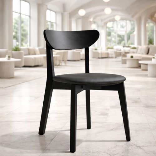 Chaise de salle à manger moderne - KP 122 - UAB "Dzūkijos baldų fabrikas" - d'intérieur / en cuir / avec piètement en bois laqué