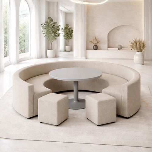 Banquette contemporaine - DBF 864 - UAB "Dzūkijos baldų fabrikas" - en stratifié / en métal / en tissu