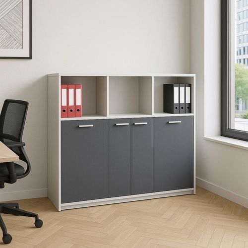 Armoire de classement haute - DBF 831 - UAB "Dzūkijos baldų fabrikas" - en MDF laqué / modulaire / avec porte battante