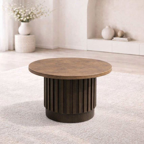Table basse contemporaine - DBF 795 - UAB "Dzūkijos baldų fabrikas" - en bois / avec piètement en bois / ronde