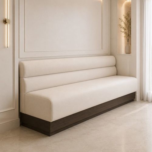 Banquette contemporaine - DBF 902 - UAB "Dzūkijos baldų fabrikas" - en stratifié / en métal / en tissu