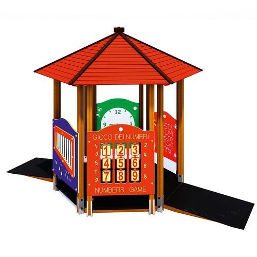 Cabane pour enfant pour aire de jeux - CASETTA MULTIGIOCO  - MACAGI s.r.l. - au sol / en bois / interactif