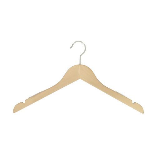 Cintre en nickel - HTAS41_NAT_N - Best Mannequins BV - en bois verni mat / pour magasin de vêtements