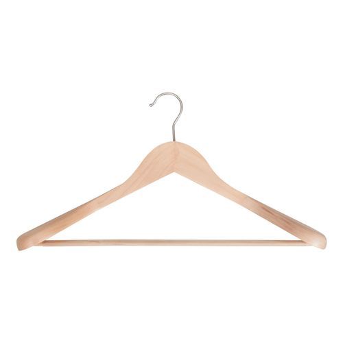 Cintre en nickel - HS5PAS44_NAT_N - Best Mannequins BV - en bois verni mat / pour magasin de vêtements