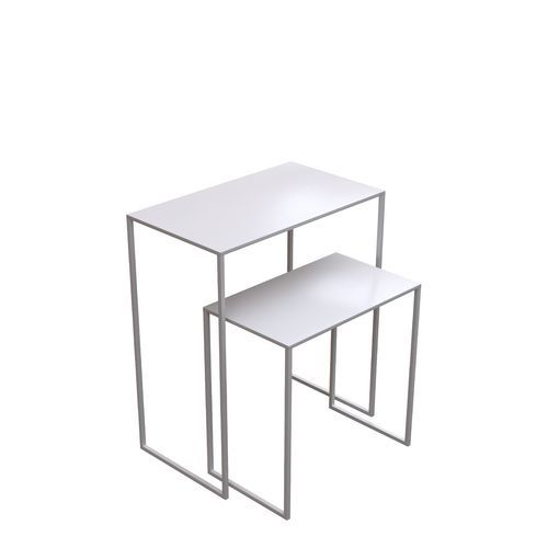 Table gigogne contemporaine - INTTABLESET1_WH - Best Mannequins BV - en acier / avec piètement en métal / carrée