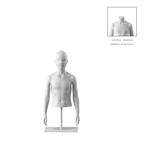 Buste mannequin enfant - OMTC408H801_WH - Best Mannequins BV - abstrait / en bio-composite / en résine