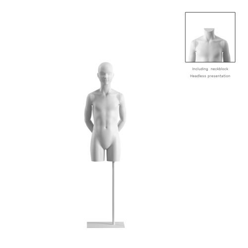 Buste mannequin enfant - OMTC322H800_WH - Best Mannequins BV - stylisé / en bio-composite / en résine