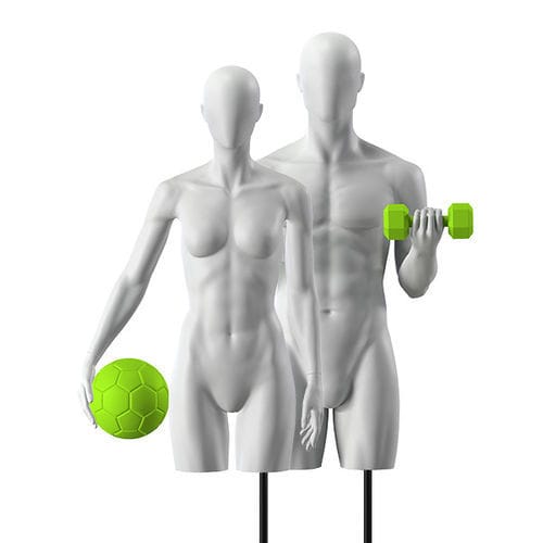 Buste mannequin sport - Best Mannequins BV - en métal / gris clair / professionnel