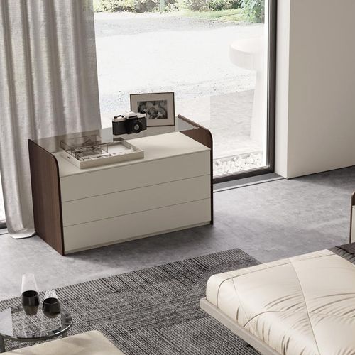 Commode contemporaine - Idea - benedetti MOBILI - en bois / en verre / rectangulaire