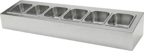 Présentoir alimentaire - Toppingstation - WIHA-THEKENTECHNIK Hakemann GmbH & Co. KG - sur plan / en acier inoxydable / unilatéral